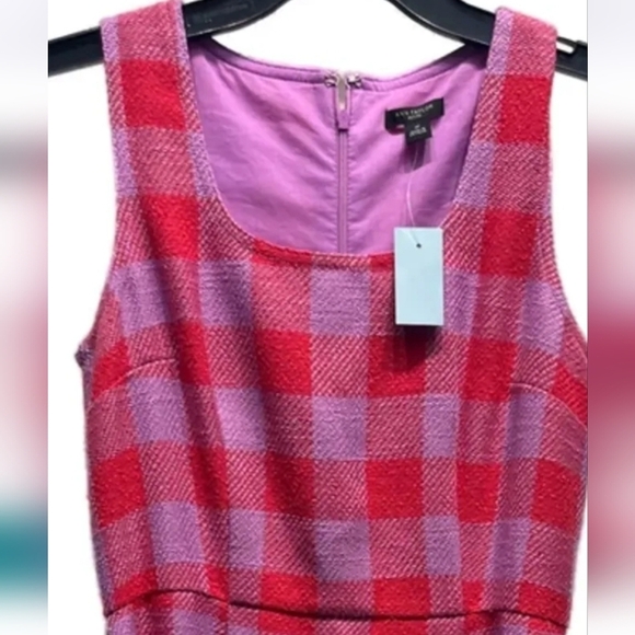 Ann Taylor Pink Purple Plaid Belted Midi Checkered Sleeveless Dress Sz Pepite 0 - Picture 5 of 14